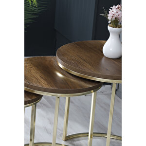 3lü Lüx C Zigon Sehpa Gold Barok