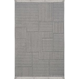 Oliver 9202 Gri Yolluk Modern Salon Halısı Antre Hol Koridor Halısı Dokuma Makine Halısı 120x450 cm
