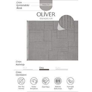 Cool Halı Oliver 9202 Gri Yolluk Modern Salon Halısı Antre Hol Koridor Halısı Dokuma Makine Halısı