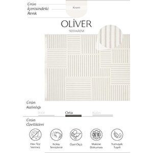 Oliver 9201 Krem Yolluk Modern Salon Halısı Antre Hol Koridor Halısı Dokuma Makine Halısı 200x250 cm