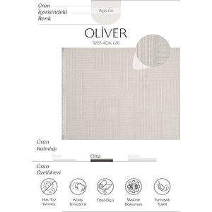 Oliver 9203 Gri Yolluk Modern Salon Halısı Antre Hol Koridor Halısı Dokuma Makine Halısı 100x300 cm