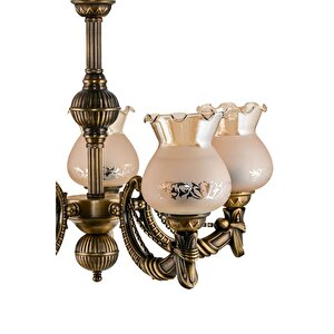Beş Kollu Metal Eski̇tme Cadena Döküm Zamak Avi̇ze Mat Bal Camli