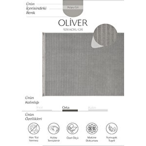 Oliver 9214 Gri Yolluk Modern Salon Halısı Antre Hol Koridor Halısı Dokuma Makine Halısı 80x300 cm