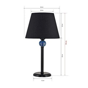 Linea Abajur Siyah Mavi Çinili