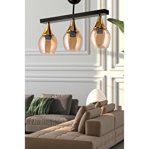 Üçlü Ufo Sarkit Avi̇ze Si̇yah Bal Rengi̇ Camli Gold Huni̇