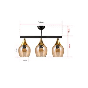 Üçlü Ufo Sarkit Avi̇ze Si̇yah Bal Rengi̇ Camli Gold Huni̇