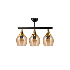 Üçlü Ufo Sarkit Avi̇ze Si̇yah Bal Rengi̇ Camli Gold Huni̇