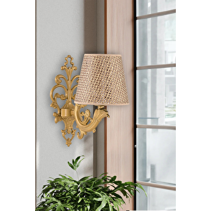 Tekli̇ Eski̇tme Zamak Metal Apli̇k Kahverengi̇ Rattan Hasir Şapkali