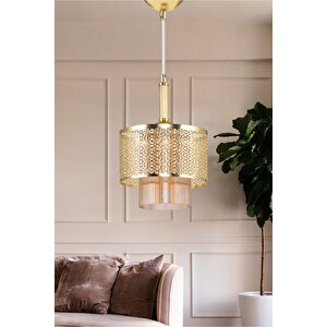 Tekli Motif Sarkıt Avize Gold