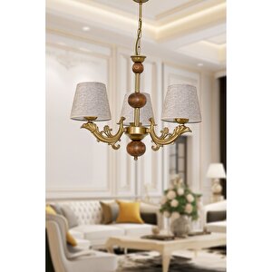Üç Kollu Ahşapli Eski̇tme Sava Zamak Avi̇ze Sütlü Kahve Rengi̇ Şapkali