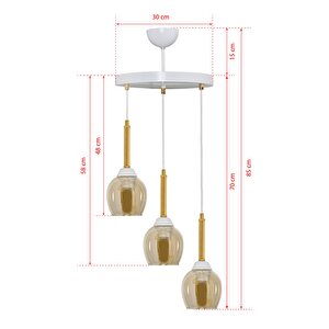 Üçlü Mandari̇n Sarkit Avi̇ze Bal Rengi̇ Camli Gold Borulu