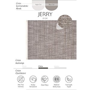 Cool Halı Jerry 01 Gri Bukle Örgülü Salon Halısı Yumuşak Dokulu Hol Halısı Kesme Halı Yolluk