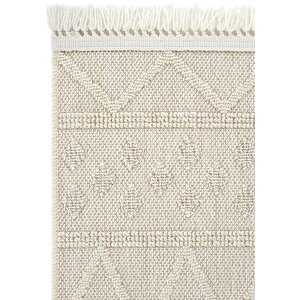 Hasır 620 Krem Bej Halı İnce Mutfak Halı Yazlık Halı Kilim Kesme Halı Antre Koridor Halısı 160x230 cm