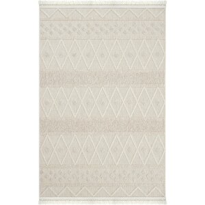 Hasır 620 Krem Bej Halı İnce Mutfak Halı Yazlık Halı Kilim Kesme Halı Antre Koridor Halısı 120x180 cm