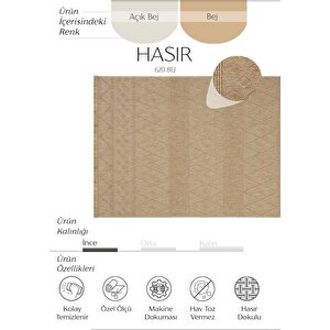 Hasır 620 Bej Halı Antre Koridor Halısı İnce Halı Kilim Mutfak Halısı Kesme Halı Yolluk 160x300 cm