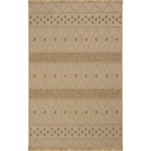 Hasır 620 Bej Kahverengi Halı Antre Halısı İnce Halı Kilim Mutfak Halısı Kesme Halı Yolluk 150x250 cm