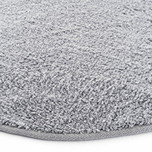 Cool Halı Cool Cotton Ccn Plain Gri Yıkanabilir Kaymaz Tabanlı Pamuk Dokuma Yuvarlak Bebek Halısı