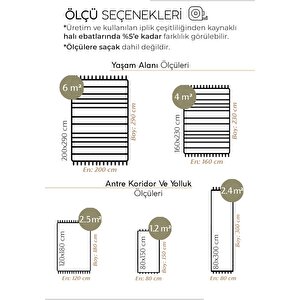 Jerry 02 Yeşil Bej Bukle Örgülü Salon Halısı Yumuşak Dokulu Hol Halısı Kesme Halı Yolluk 120x200 cm