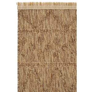 Hasır 620 Kahverengi Halı İnce Halı Kilim Mutfak Halısı Kesme Halı Yolluk Yazlık Halı Balkon Halısı 100x350 cm