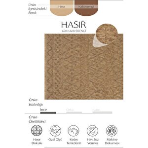 Hasır 620 Kahverengi Halı İnce Halı Kilim Mutfak Halısı Kesme Halı Yolluk Yazlık Halı Balkon Halısı 120x180 cm