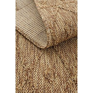 Hasır 620 Kahverengi Halı İnce Halı Kilim Mutfak Halısı Kesme Halı Yolluk Yazlık Halı Balkon Halısı