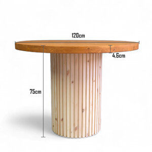 Cascade Masif Ahşap Masa 120 Cm Natural-tik Renk Cpt7812-120