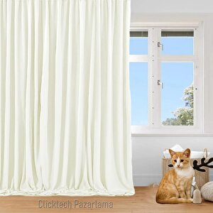 4 Katmanlı Krem Güneşlik Perde - Toz Önleyici, Ses Yalıtımı, Sıcak Ve Soğuk Yalıtımı 250x260 cm