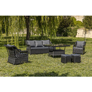 Oscar Rattan Bahçe Mobi̇lyasi 3+1+1 Masali Garanti̇li̇