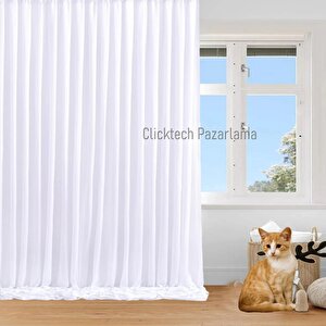 4 Katmanlı Beyaz Güneşlik Perde - Toz Önleyici, Ses Yalıtımı, Sıcak Ve Soğuk Yalıtımı 220x250 cm