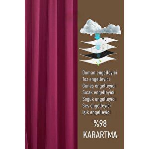 4 Katmanlı Bordo Güneşlik Perde - Toz Önleyici, Ses Yalıtımı, Sıcak Ve Soğuk Yalıtımı 500x255 cm