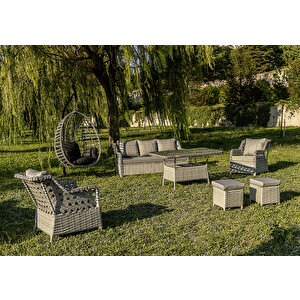 Lupa Eslem Rattan Bahçe Mobi̇lyasi 3+1+1 Puf Ve Salincak Dahi̇l" Masali Garanti̇li̇