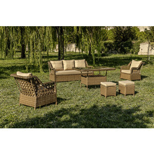 Oscar Rattan Bahçe Mobi̇lyasi 3+1+1 Masali Garanti̇li̇