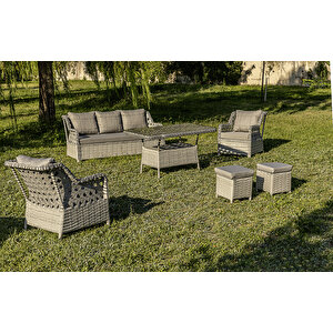 Oscar Rattan Bahçe Mobi̇lyasi 3+1+1 Masali Garanti̇li̇