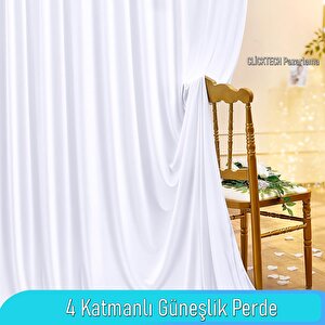 Taç 4 Katmanlı Beyaz Güneşlik Perde - Toz Önleyici, Ses Yalıtımı, Sıcak Ve Soğuk Yalıtımı