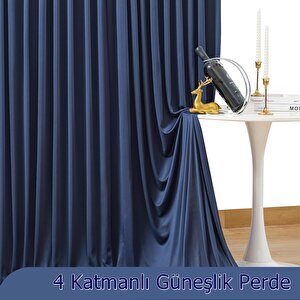 Taç 4 Katmanlı İndigo Güneşlik Perde - Toz Önleyici, Ses Yalıtımı, Sıcak Ve Soğuk Yalıtımı