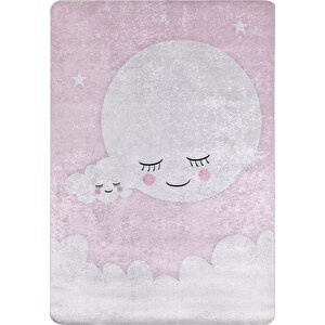 Çocuk Halısı Ve Bebek Halısı Yıkanabilir Kaymaz Taban Pembe Dijital Baskı Halı Hc016 120x180 cm