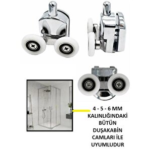 Tekerlek Duşakabin Tekerleği Alt Cam Rulman Krom Teker 23 Mm