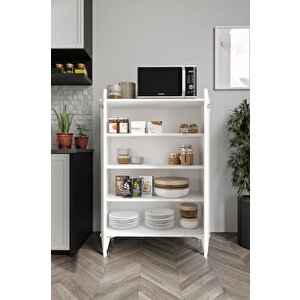 Simple Çok Amaçlı Dolap Mutfak Balkon Kiler Banyo Ayakkabılık Dolabı Beyaz Gümüş