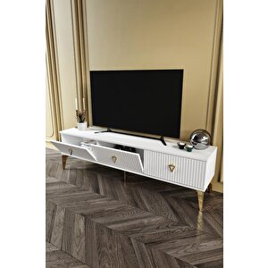 180 Cm Zeugma Mdf Mebran Kapak Beyaz Gold