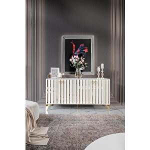 Dubai̇ Konsol Mdf Mebran Kapak Beyaz Gold