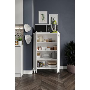 Kale Çok Amaçlı Dolap Mutfak Balkon Kiler Banyo Ayakkabılık Dolabı Beyaz Gümüş