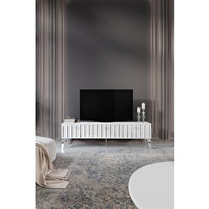 150 Cm Dubai̇ Mdf Mebran Kapak Beyaz Gümüş