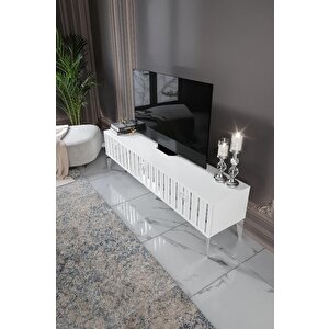 150 Cm Dubai̇ Mdf Mebran Kapak Beyaz Gümüş