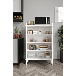 Simple Çok Amaçlı Dolap Mutfak Balkon Kiler Banyo Ayakkabılık Dolabı Beyaz Gold