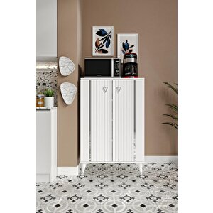 Lyra Çok Amaçlı Dolap Mutfak Balkon Kiler Banyo Ayakkabılık Dolabı Beyaz Gümüş