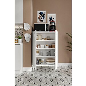 Lyra Çok Amaçlı Dolap Mutfak Balkon Kiler Banyo Ayakkabılık Dolabı Beyaz Gümüş