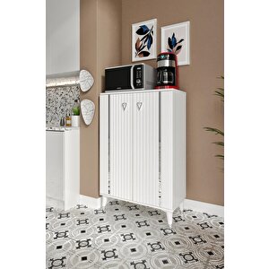 Lyra Çok Amaçlı Dolap Mutfak Balkon Kiler Banyo Ayakkabılık Dolabı Beyaz Gümüş