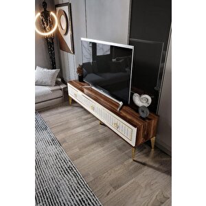 180 Cm Klas Mdf Mebran Kapak Ekru Cevi̇z Gold