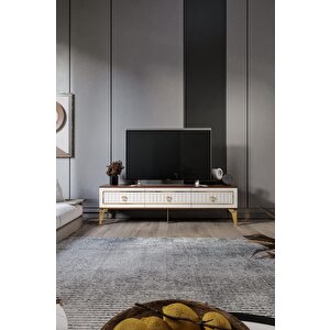 180 Cm Klas Mdf Mebran Kapak Ekru Cevi̇z Gold
