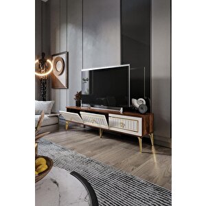 180 Cm Klas Mdf Mebran Kapak Ekru Cevi̇z Gold